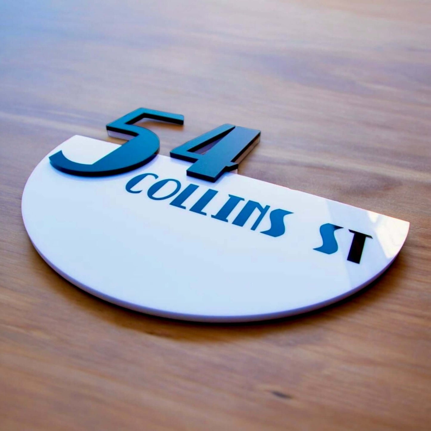 House Number Signs - Australian made - Half Moon 3 | SW2