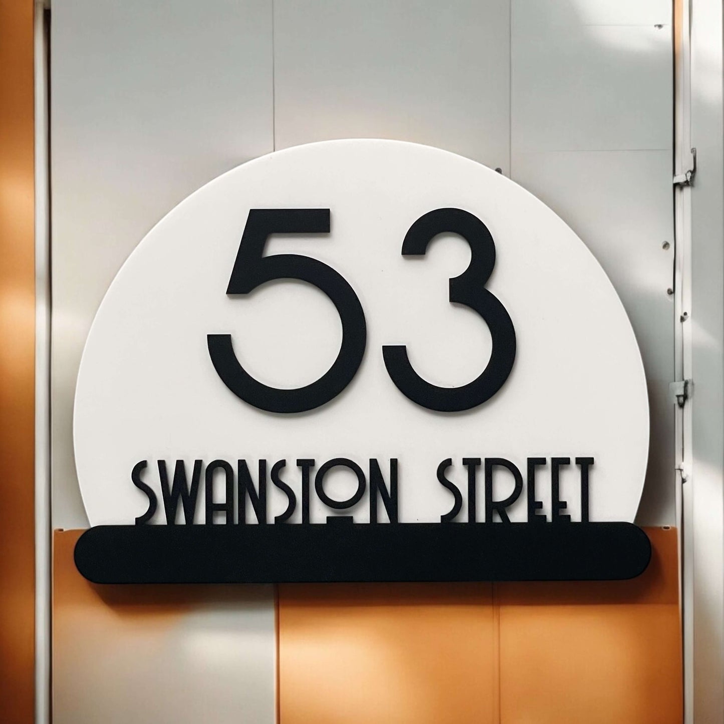 House Number Signs - Australian made - Half Moon 4 | SW2