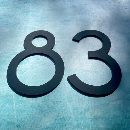 Large SW2 house number sign on blue background, Australian made for enhanced visibility, ensuring accurate deliveries.