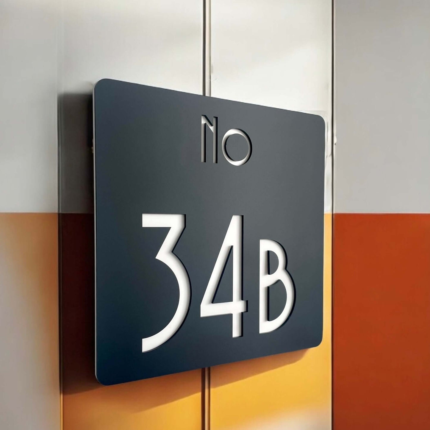 SW2 house number sign "34B" with Australian-made design, simple DIY installation, and weather-resistant features.