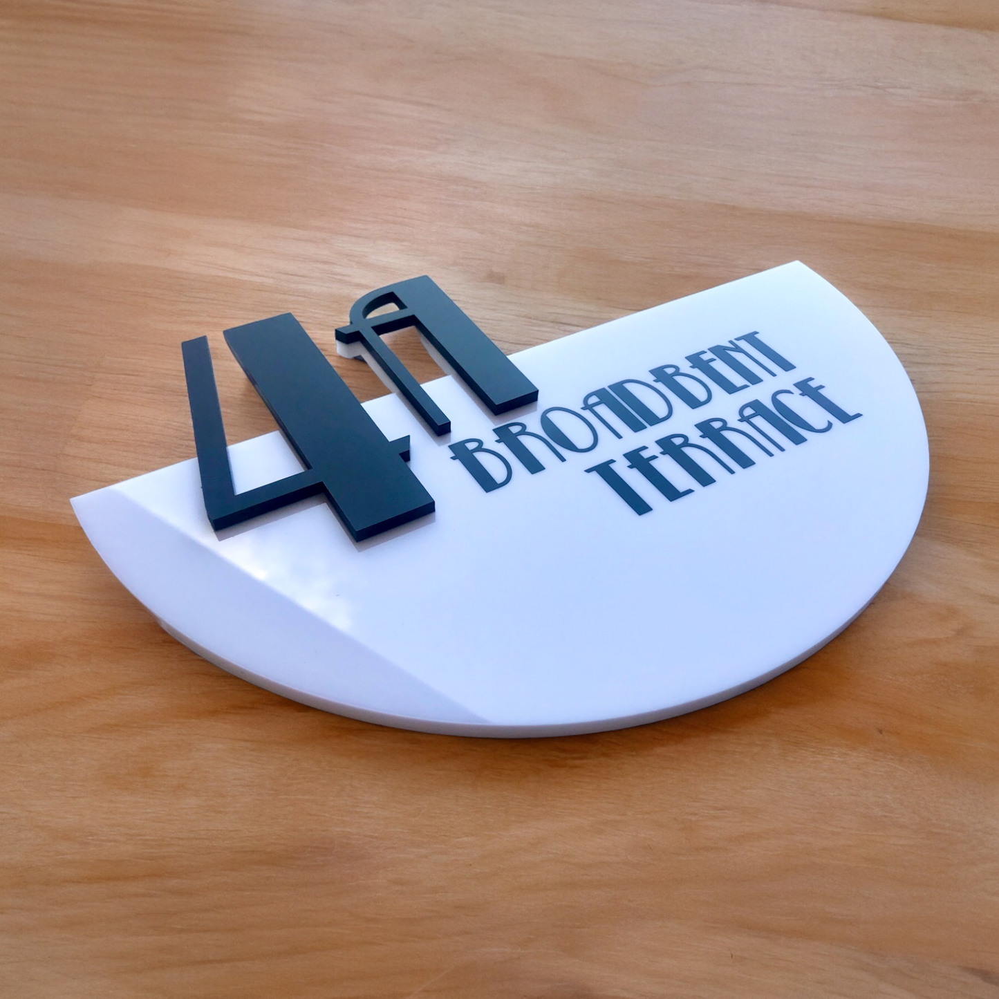 House Number Signs - Australian made - Half Moon 3 | SW2