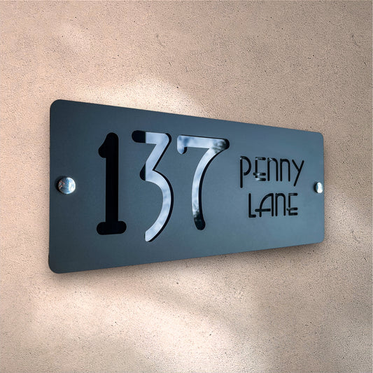 House Number Signs - Australian made - Nouveau 5 | SW2