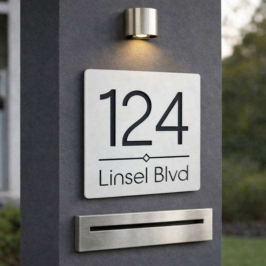 House Number Signs - Australian Made - Prisma 4 | SW2