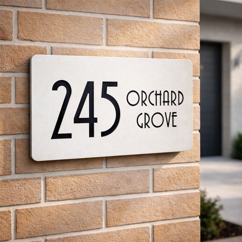 House Number Signs - Australian made - Nouveau 5 | SW2