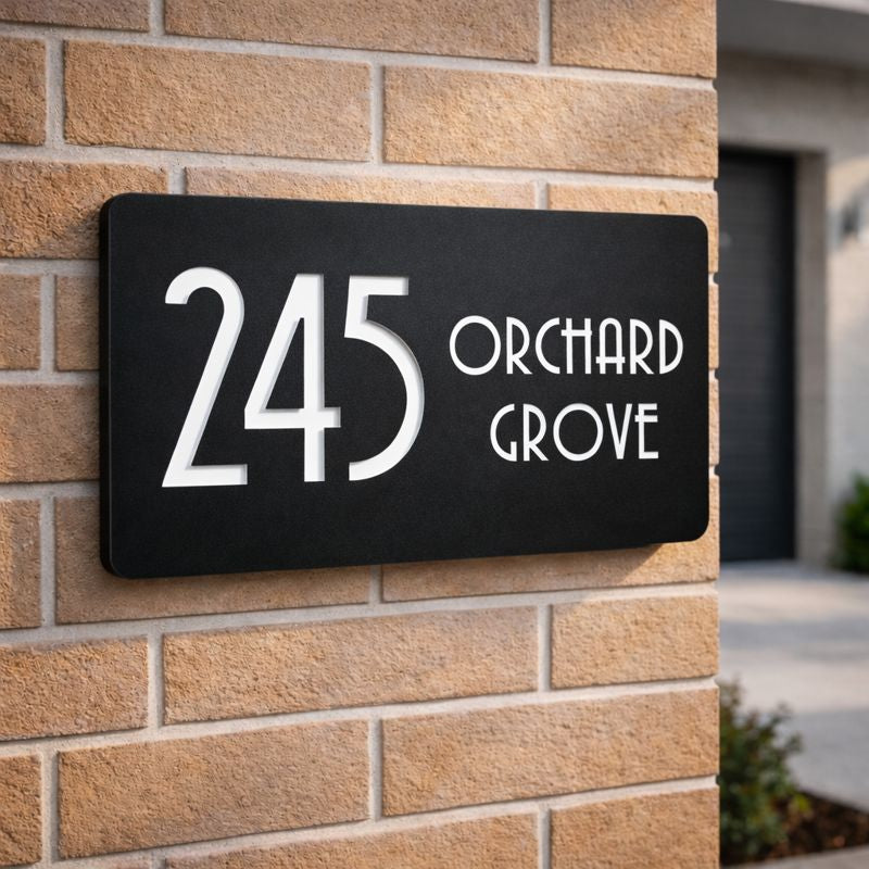 House Number Signs - Australian made - Nouveau 5 | SW2