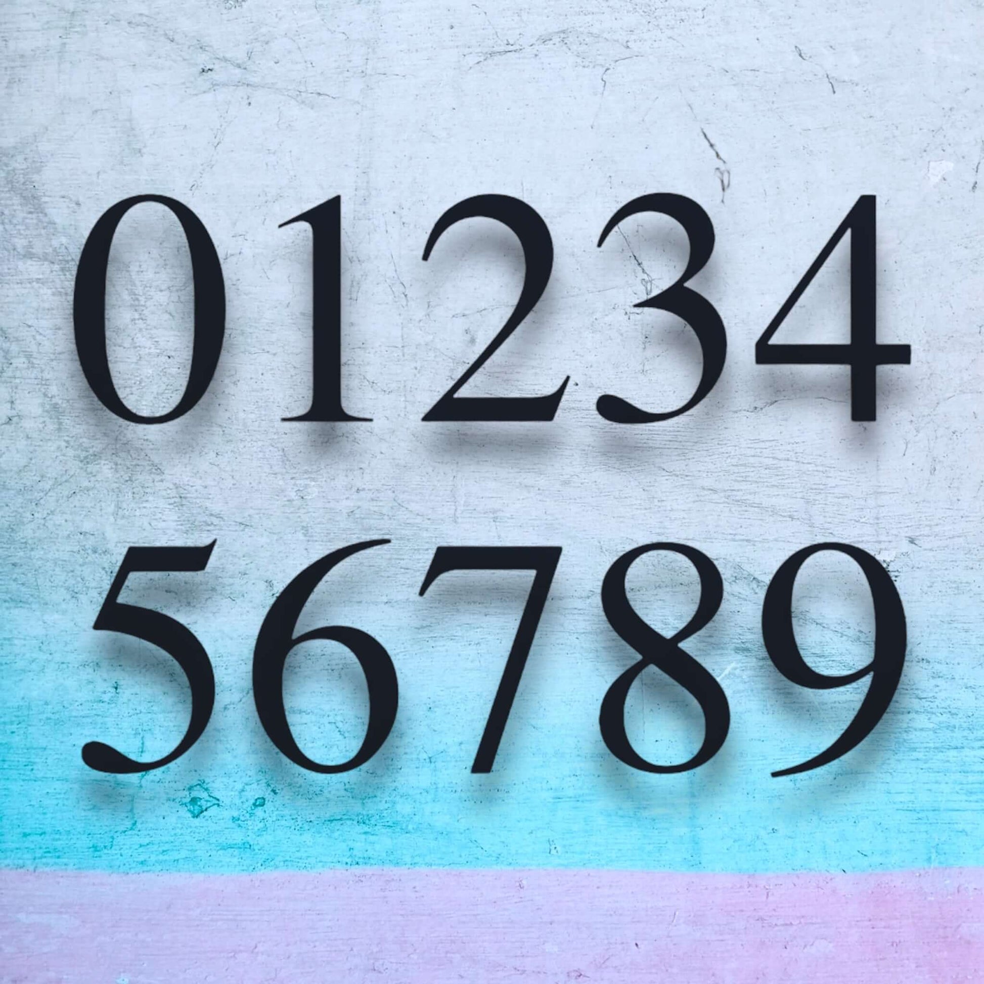 Large Australian made standalone house numbers in Times font on a pastel background, SW2 house number sign ideal for visibility.