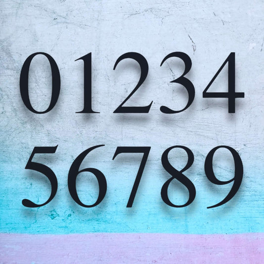 Large Australian made standalone house numbers in Times font on a pastel background, SW2 house number sign ideal for visibility.