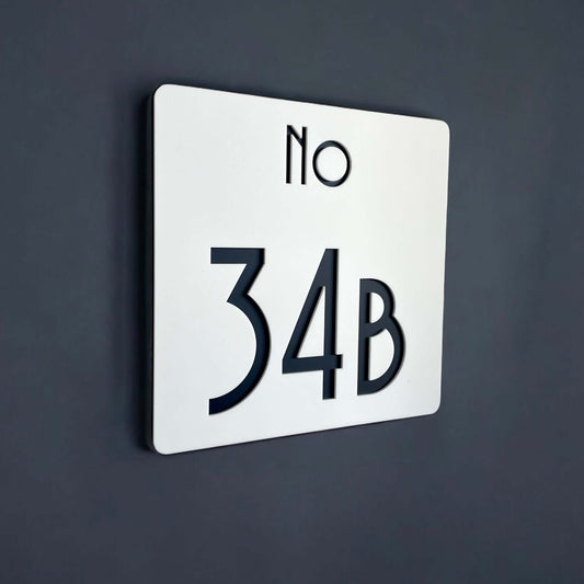 Modern SW2 house number sign Australian made stylish design